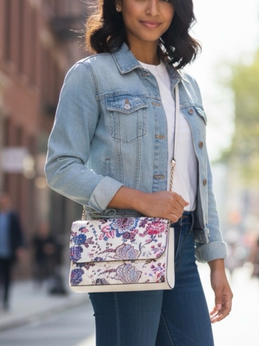 Tory Burch Fleming Colorful Convertible Floral Crossbody Bag